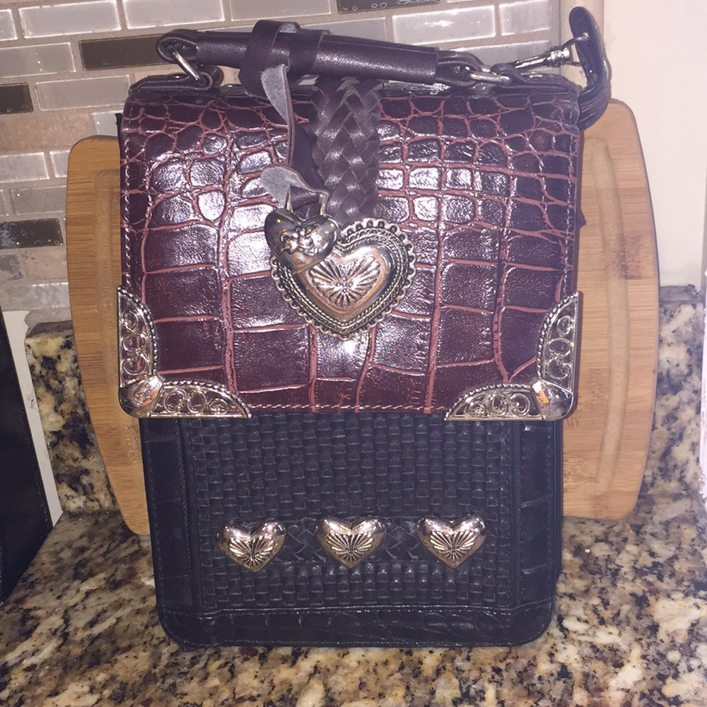 Brighton cross body handbag brown & black